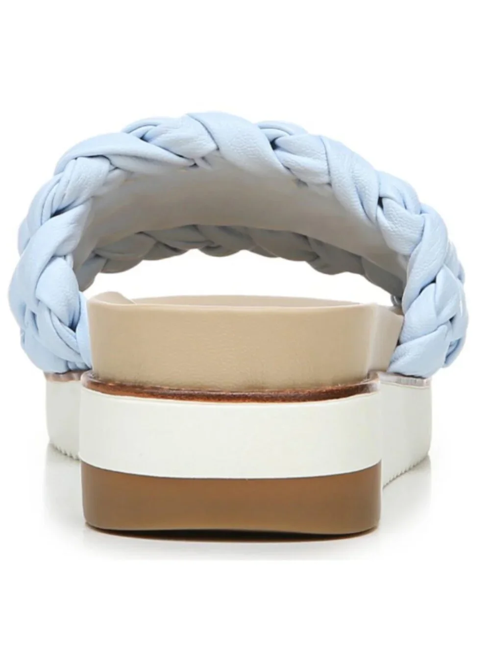Sam Edelman Light Blue Braided Slide Sandals with White Platform - Picture 7 of 8